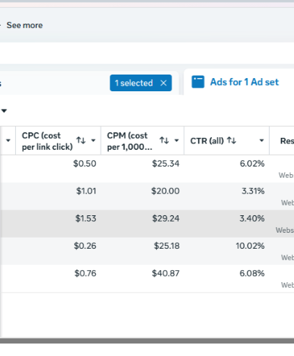 cost per click (cel mai bun rezultat)